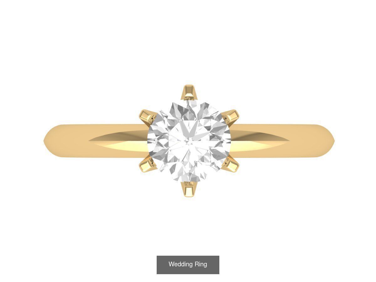 Wedding Engagement Solitaire Artdeco Collaction 3D Model Collection_157