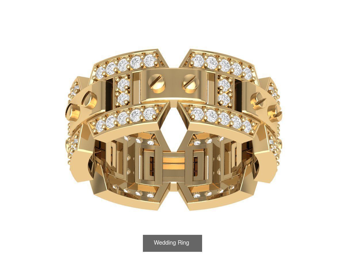 Wedding Engagement Solitaire Artdeco Collaction 3D Model Collection_112