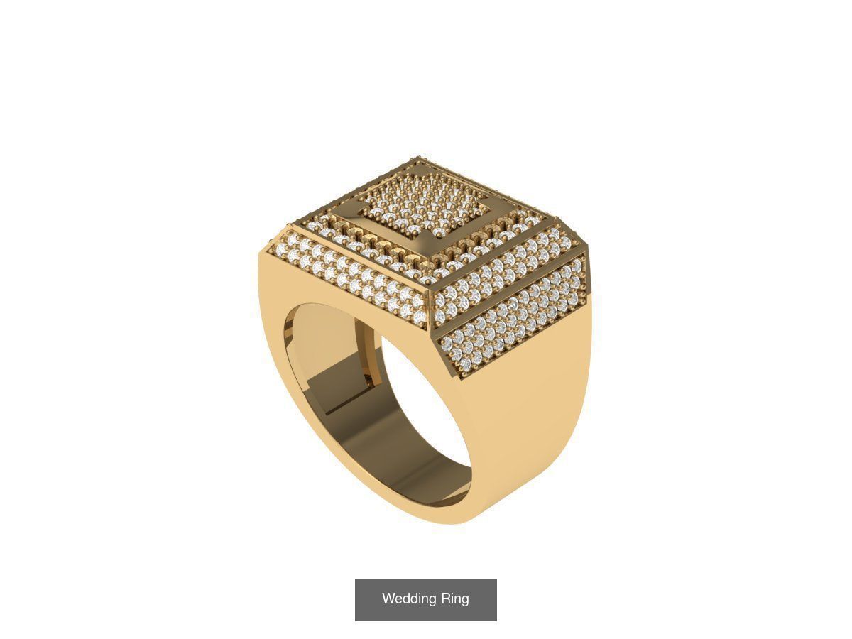 Wedding Engagement Solitaire Artdeco Collaction 3D Model Collection_87