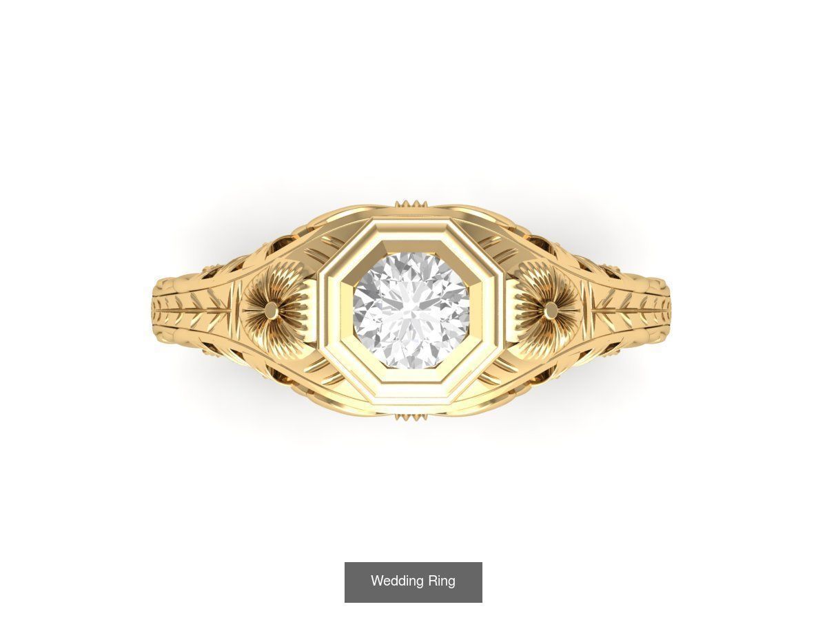 Wedding Engagement Solitaire Artdeco Collaction 3D Model Collection_63