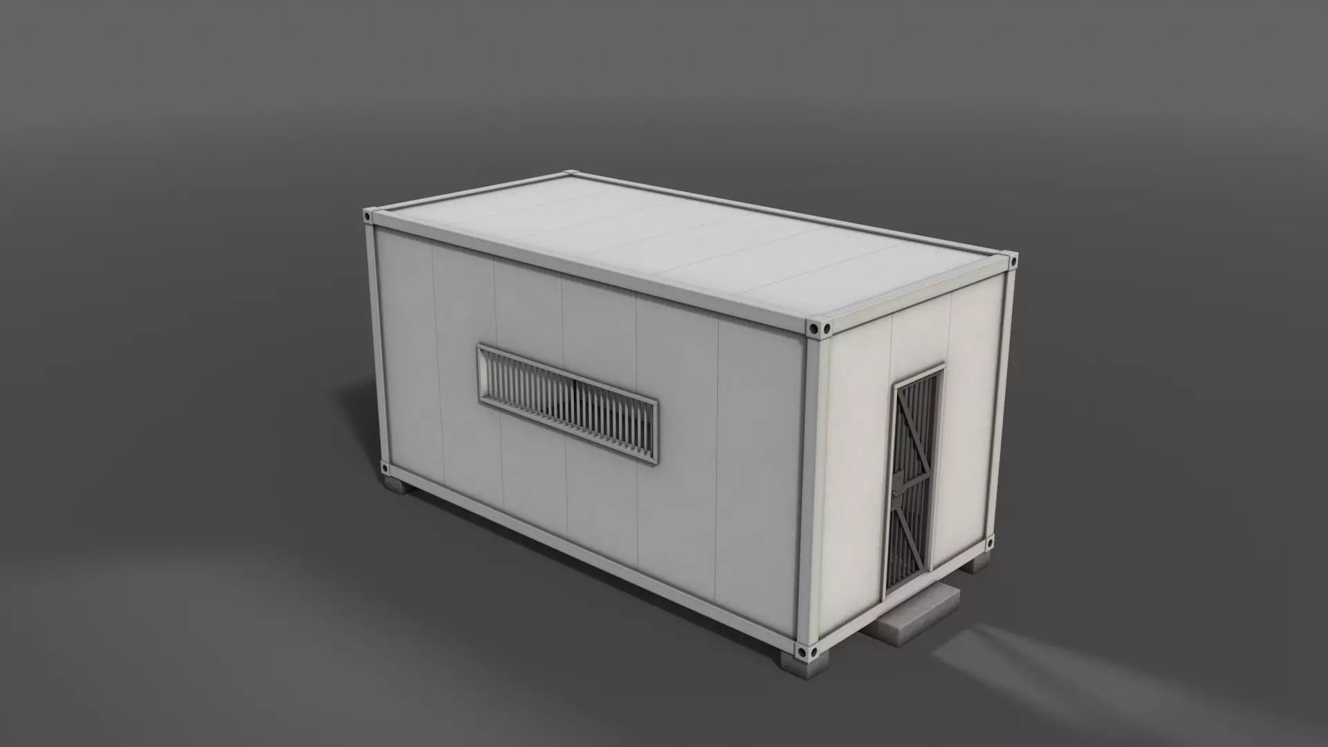 PBR Container House CB 20ft V2 Low-poly 3D model_0
