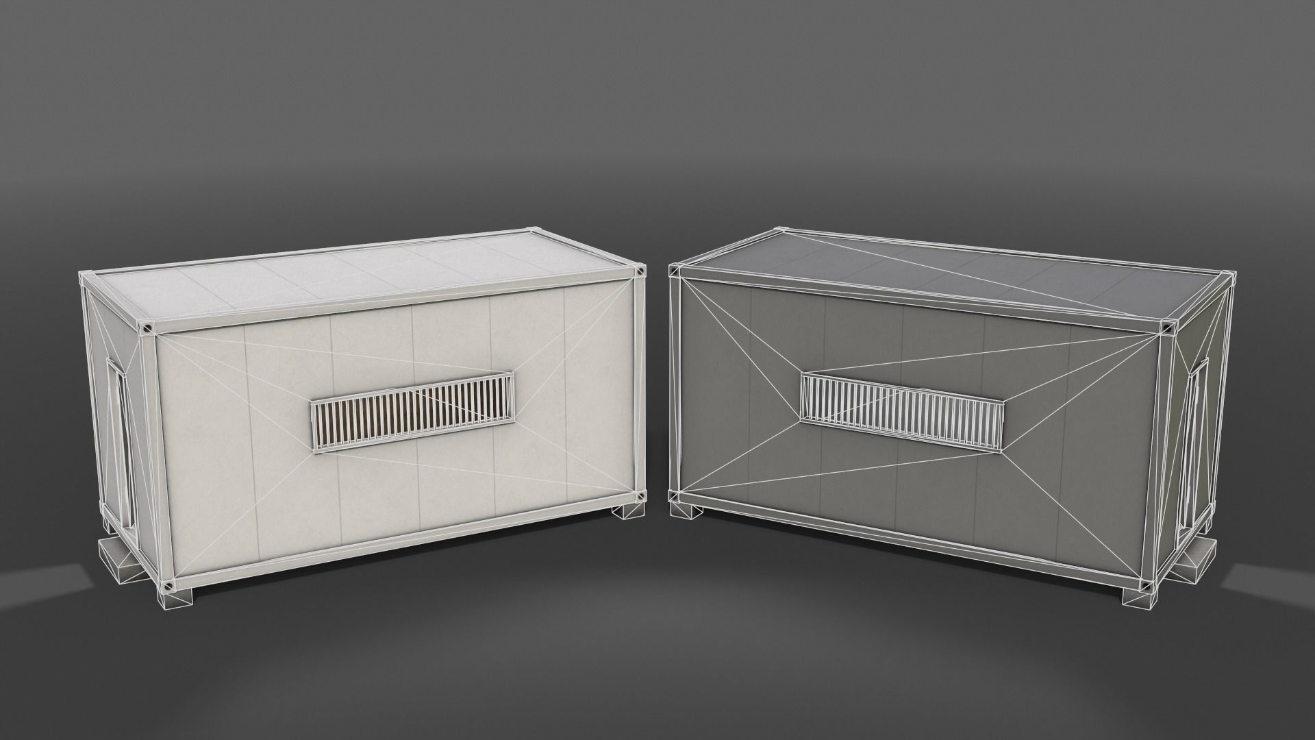 PBR Container House CB 20ft V2 Low-poly 3D model_6