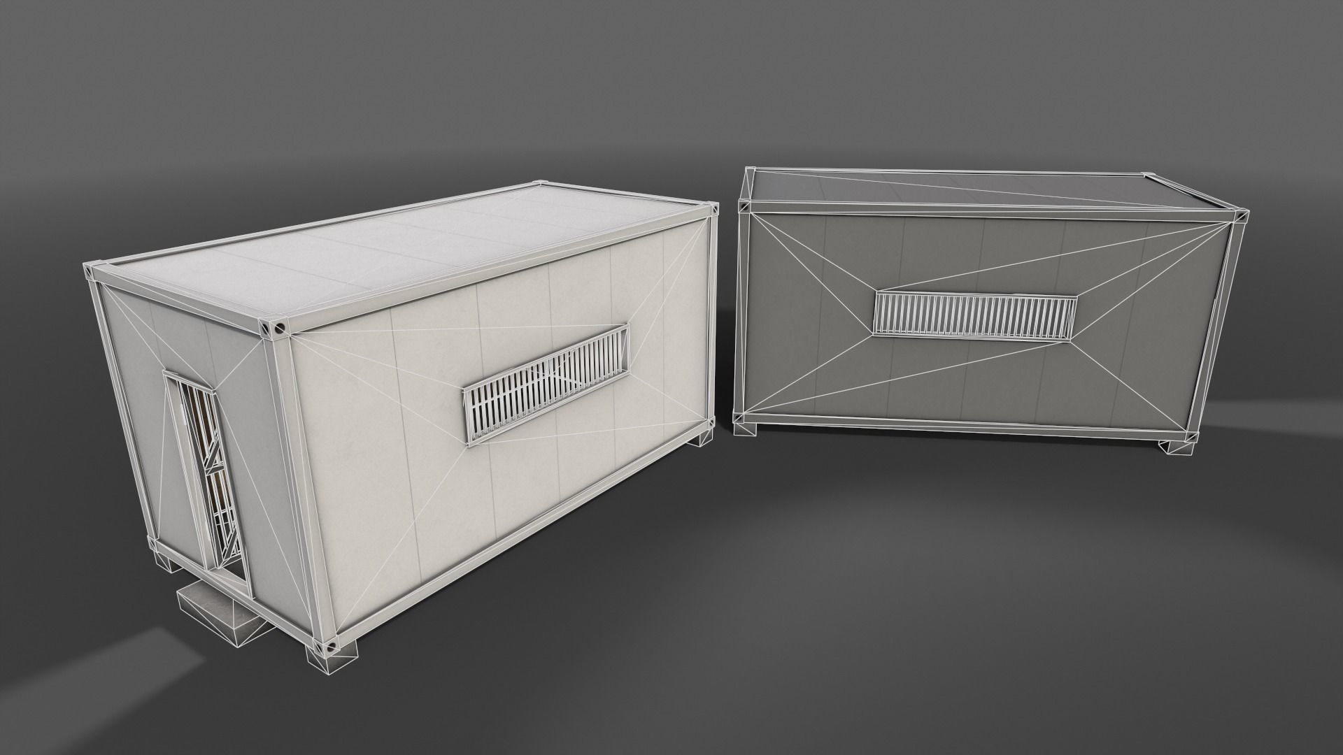 PBR Container House CB 20ft V2 Low-poly 3D model_9
