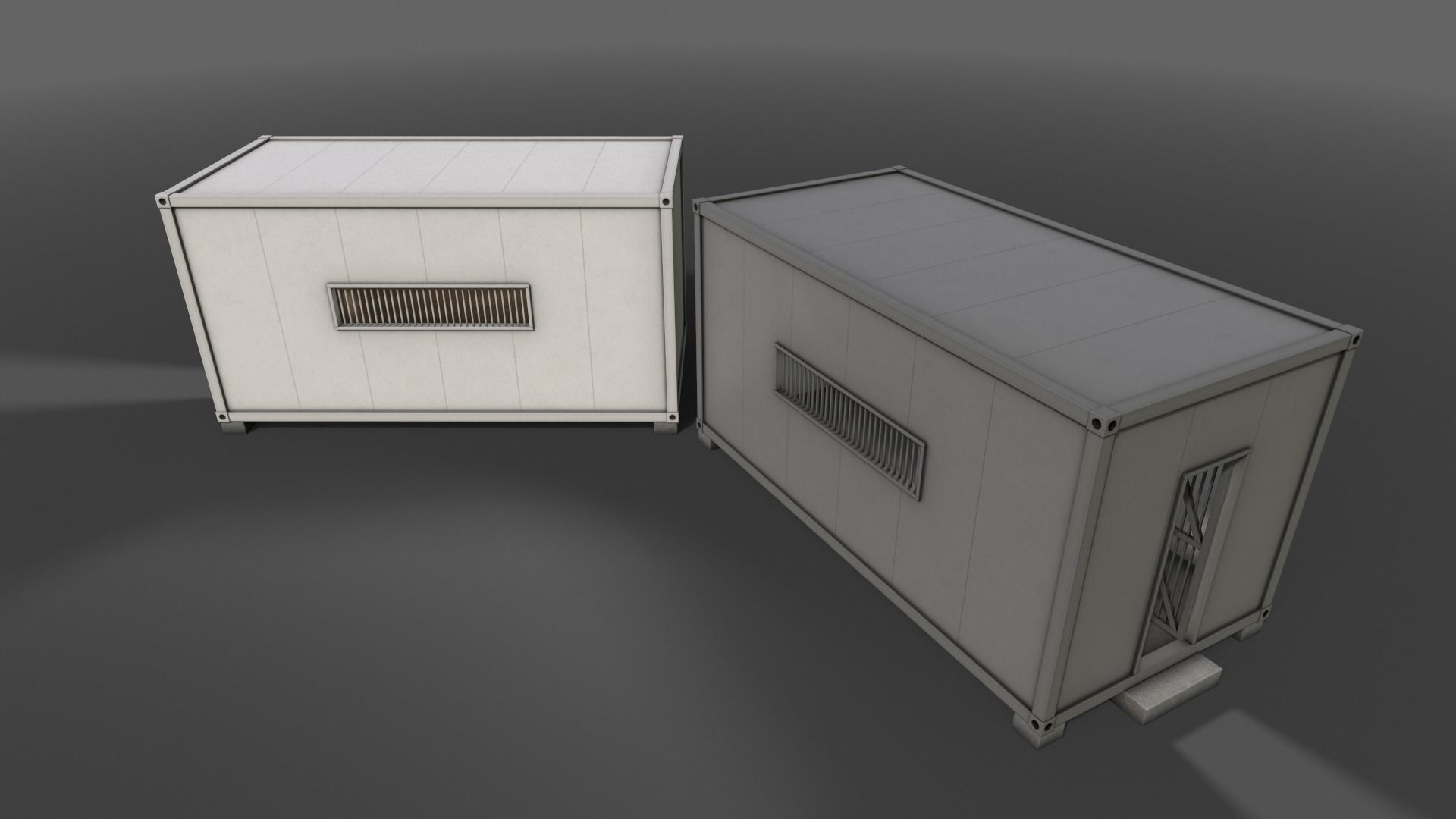 PBR Container House CB 20ft V2 Low-poly 3D model_11