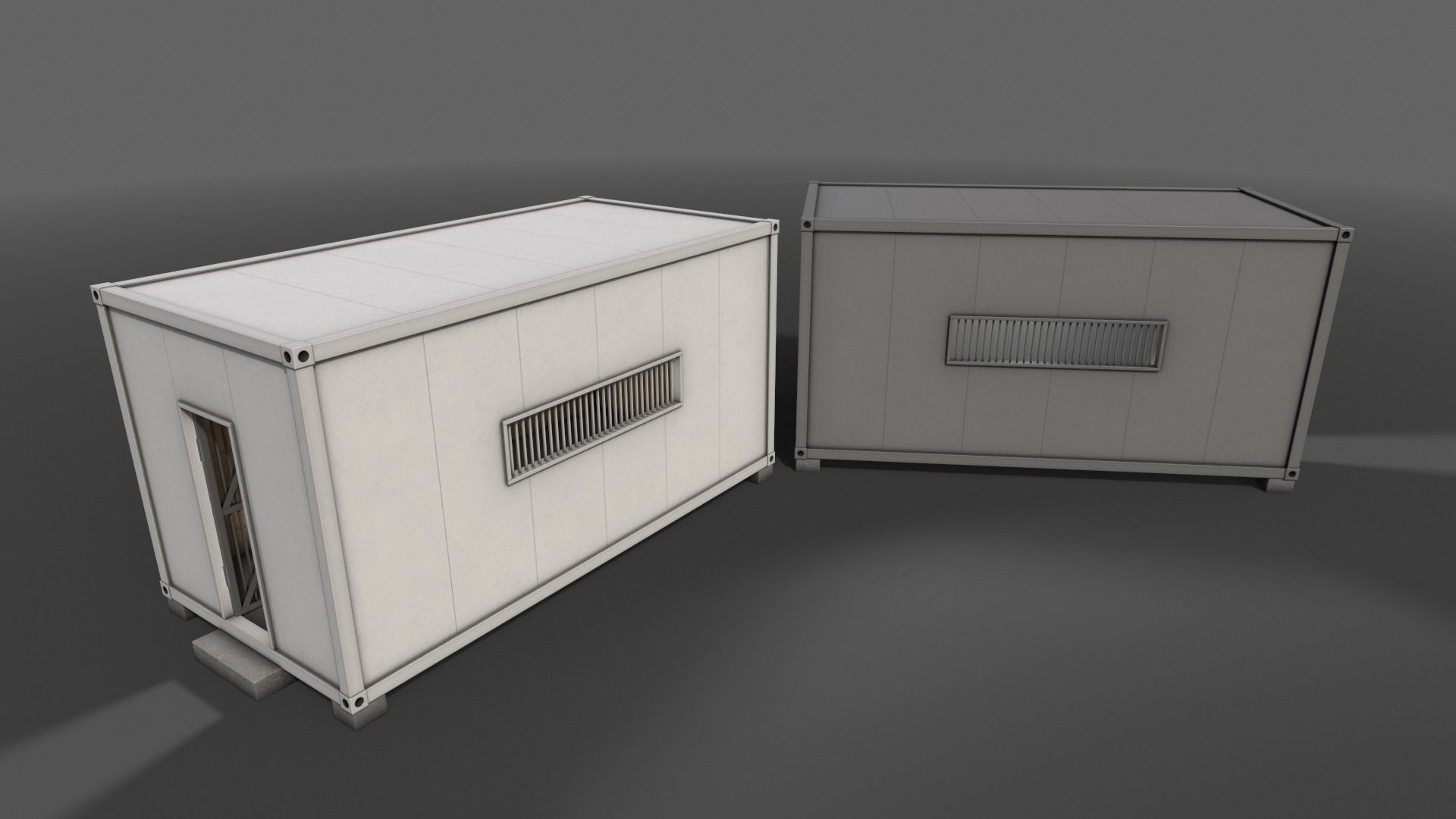 PBR Container House CB 20ft V2 Low-poly 3D model_8
