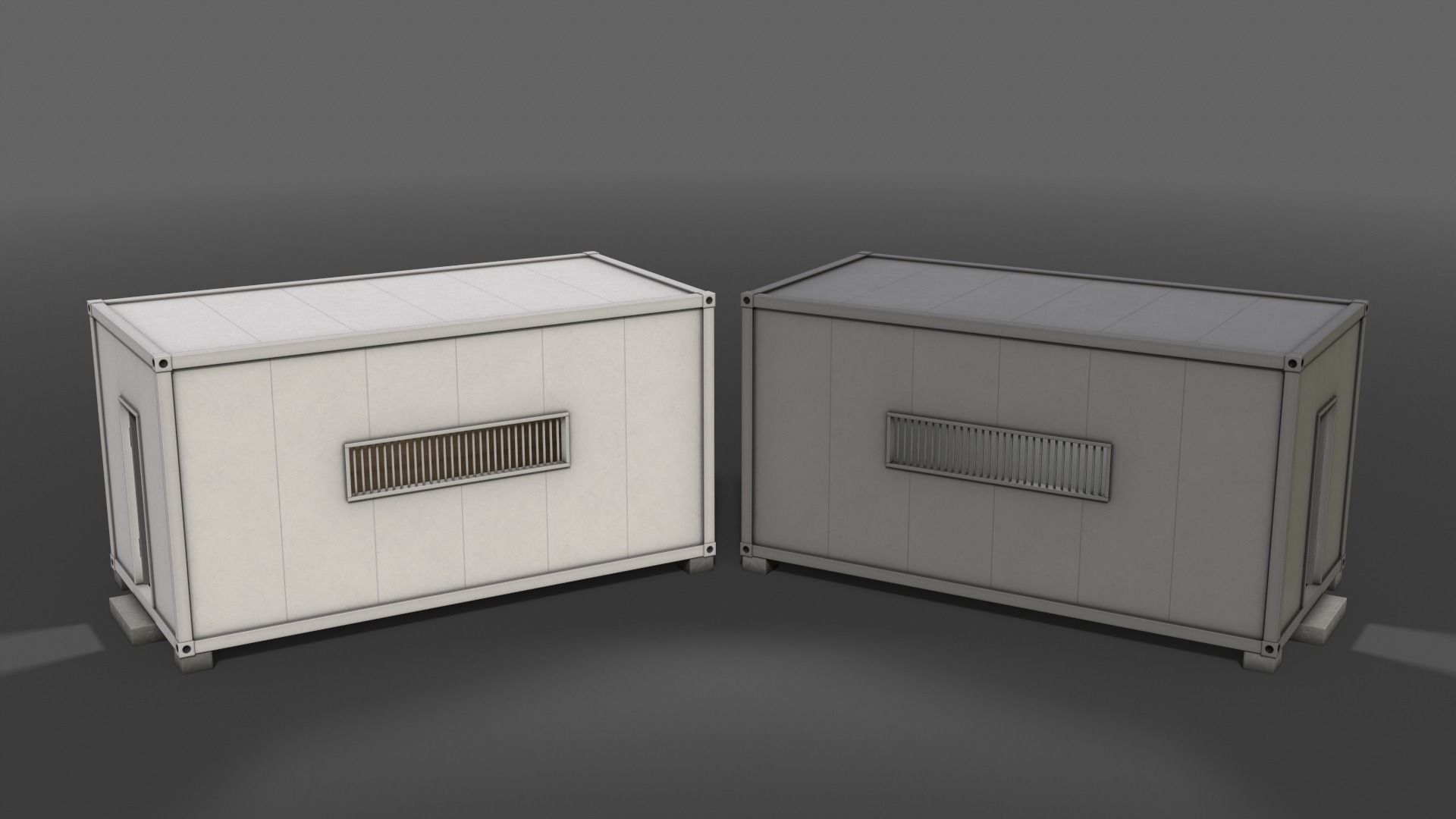 PBR Container House CB 20ft V2 Low-poly 3D model_5