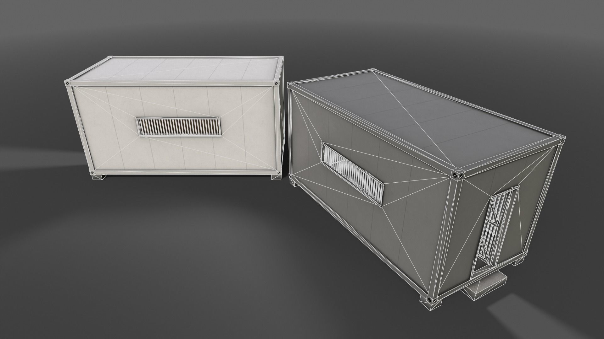 PBR Container House CB 20ft V2 Low-poly 3D model_12