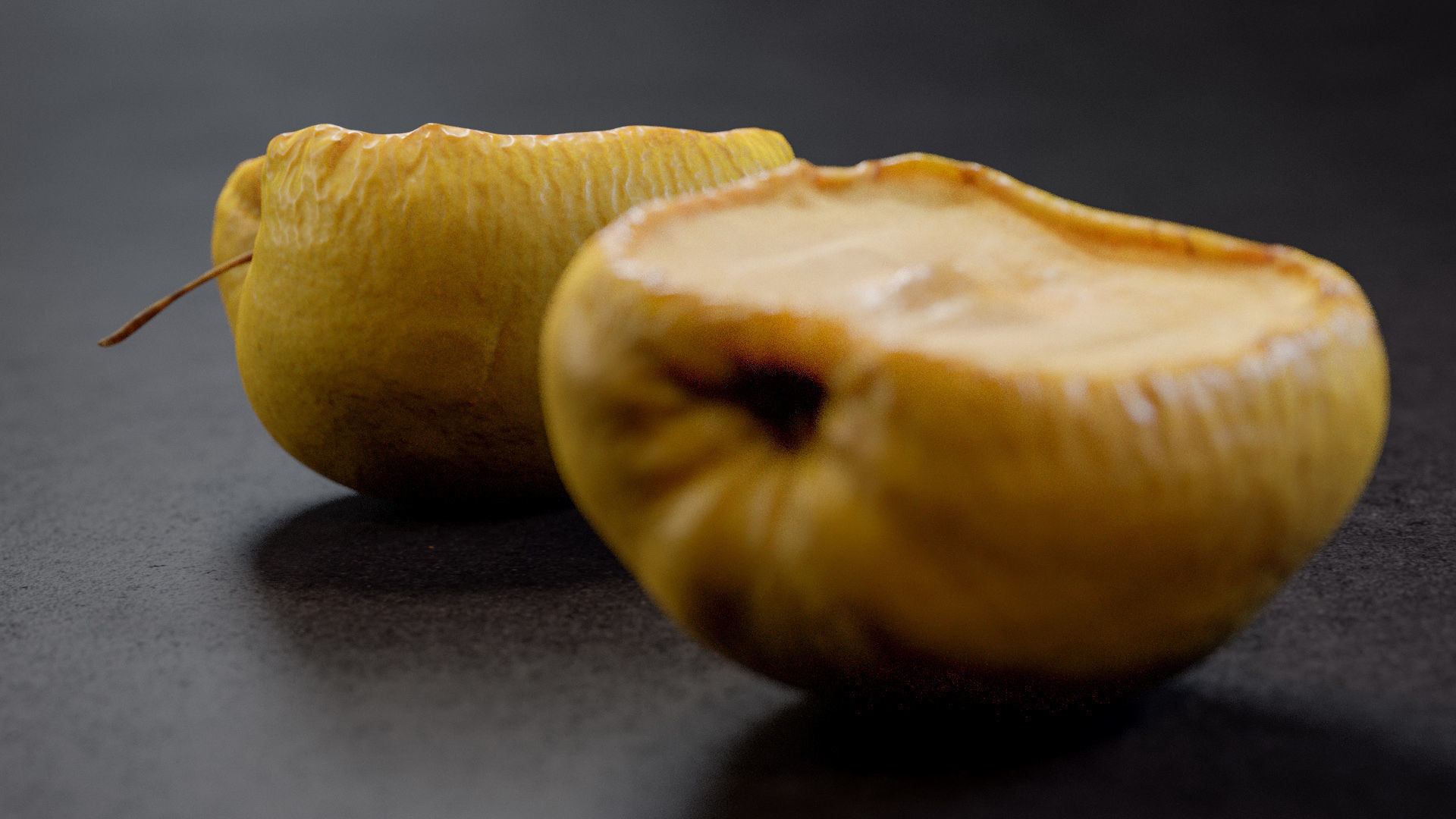 Yellow Apple 3D model_6