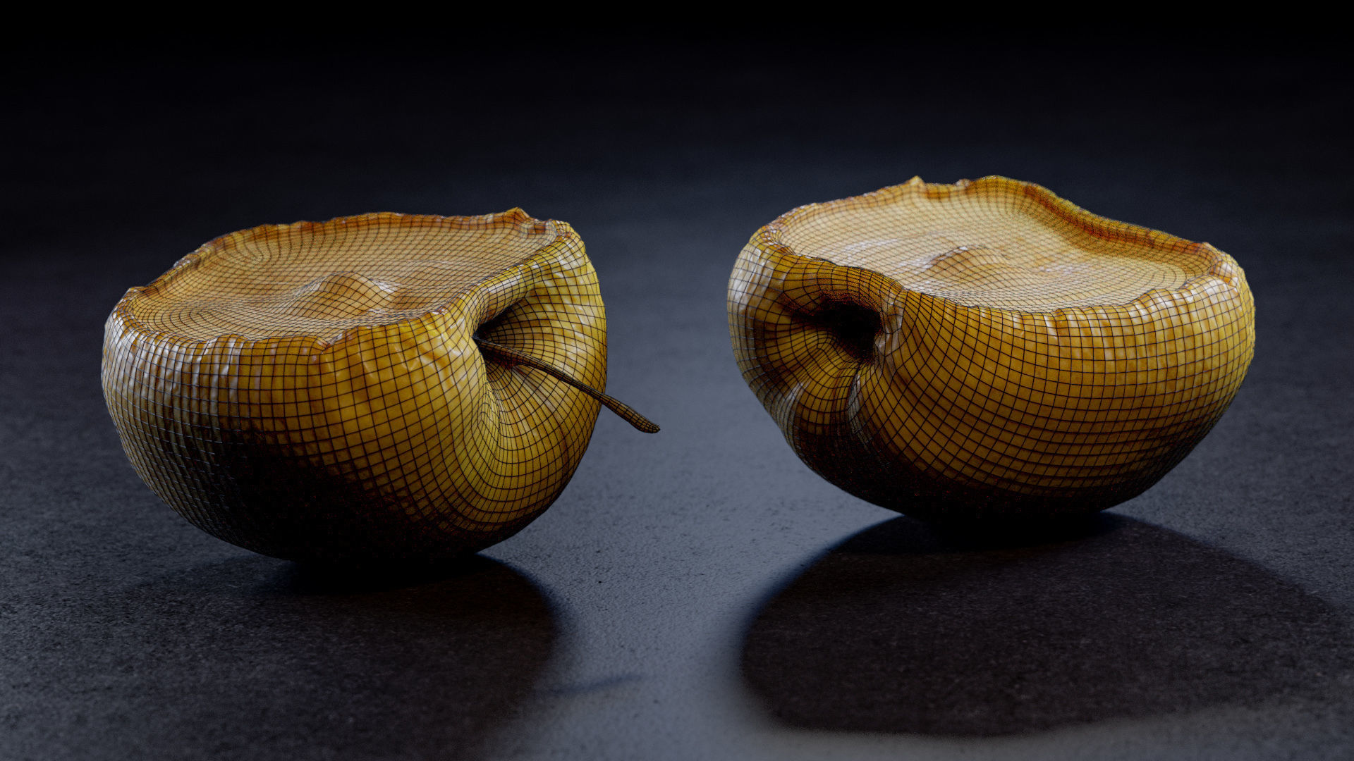 Yellow Apple 3D model_8