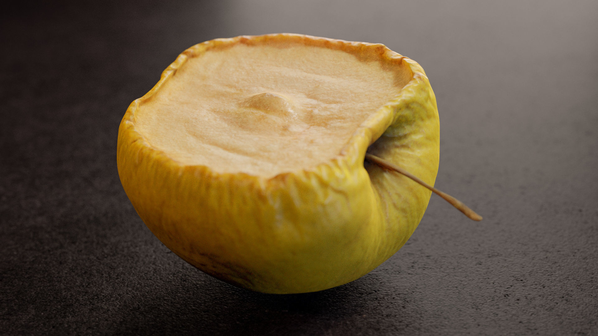 Yellow Apple 3D model_3