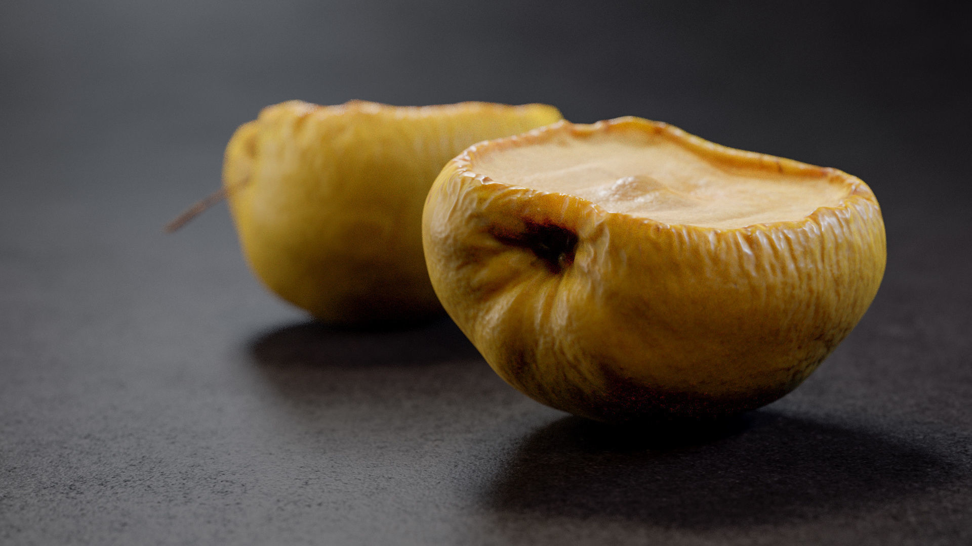 Yellow Apple 3D model_5