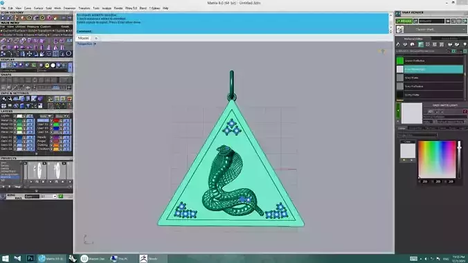 snake triangle  3D print model