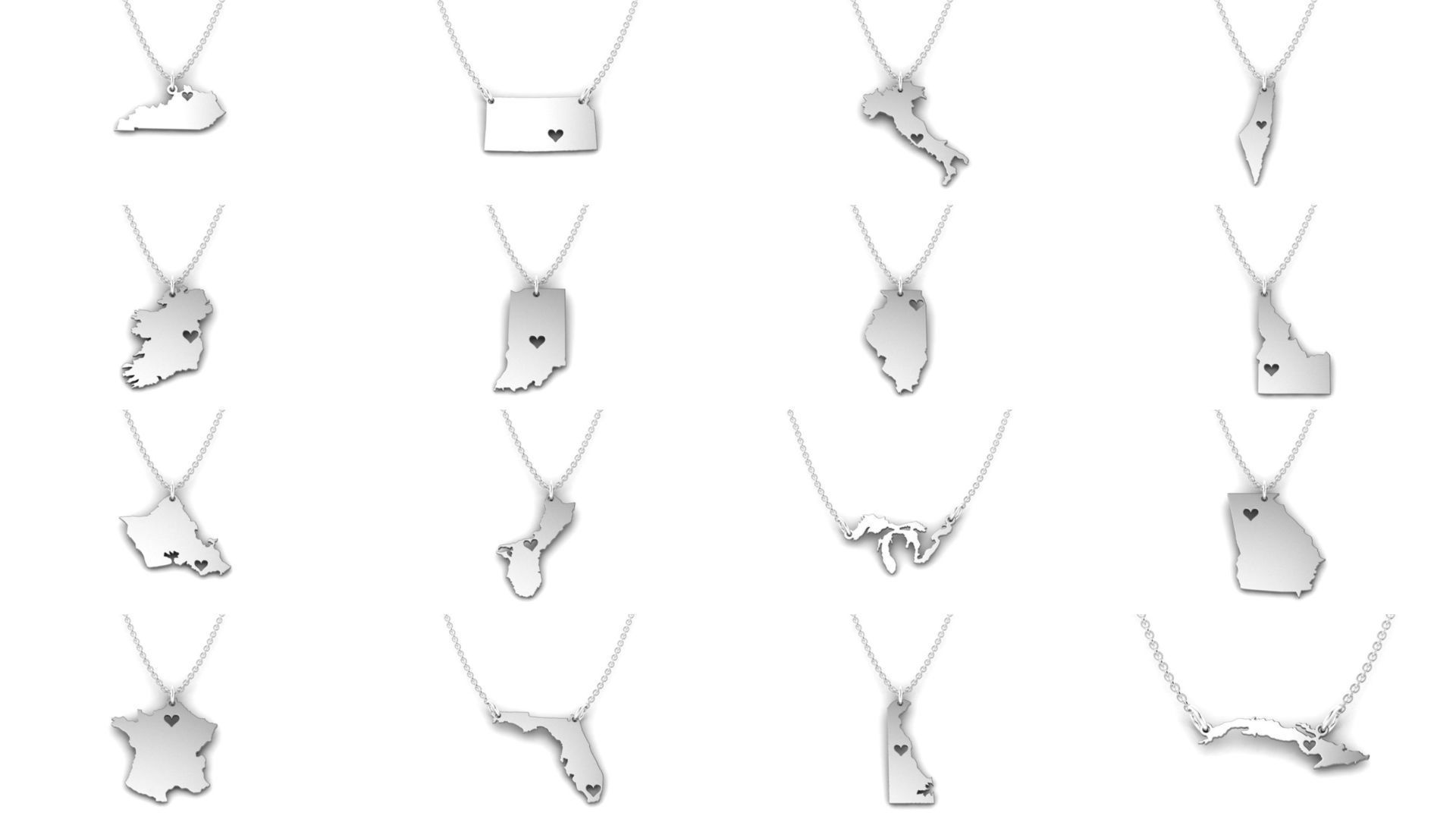 3DM 60 US STATE PENDANT FILES 3D Model Collection_5