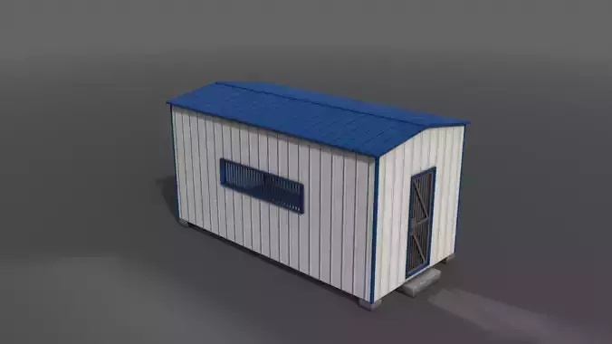 PBR Shed House C 20ft V2 Low-poly 3D model