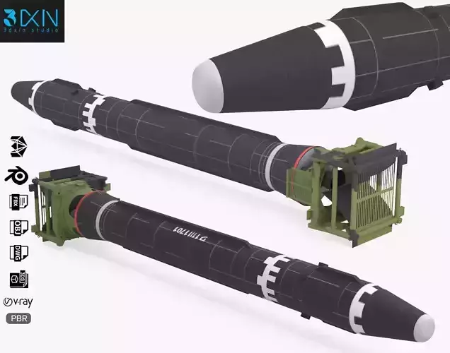 Hwasong-15 Intercontinental Ballistic Missile 3D model Hwasong-15 Intercontinental Ballistic Missile 3D model