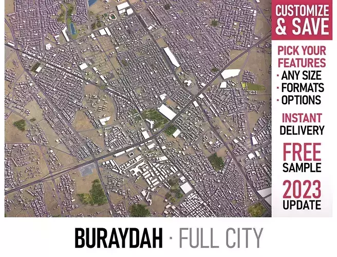 Buraydah Low-poly 3D model