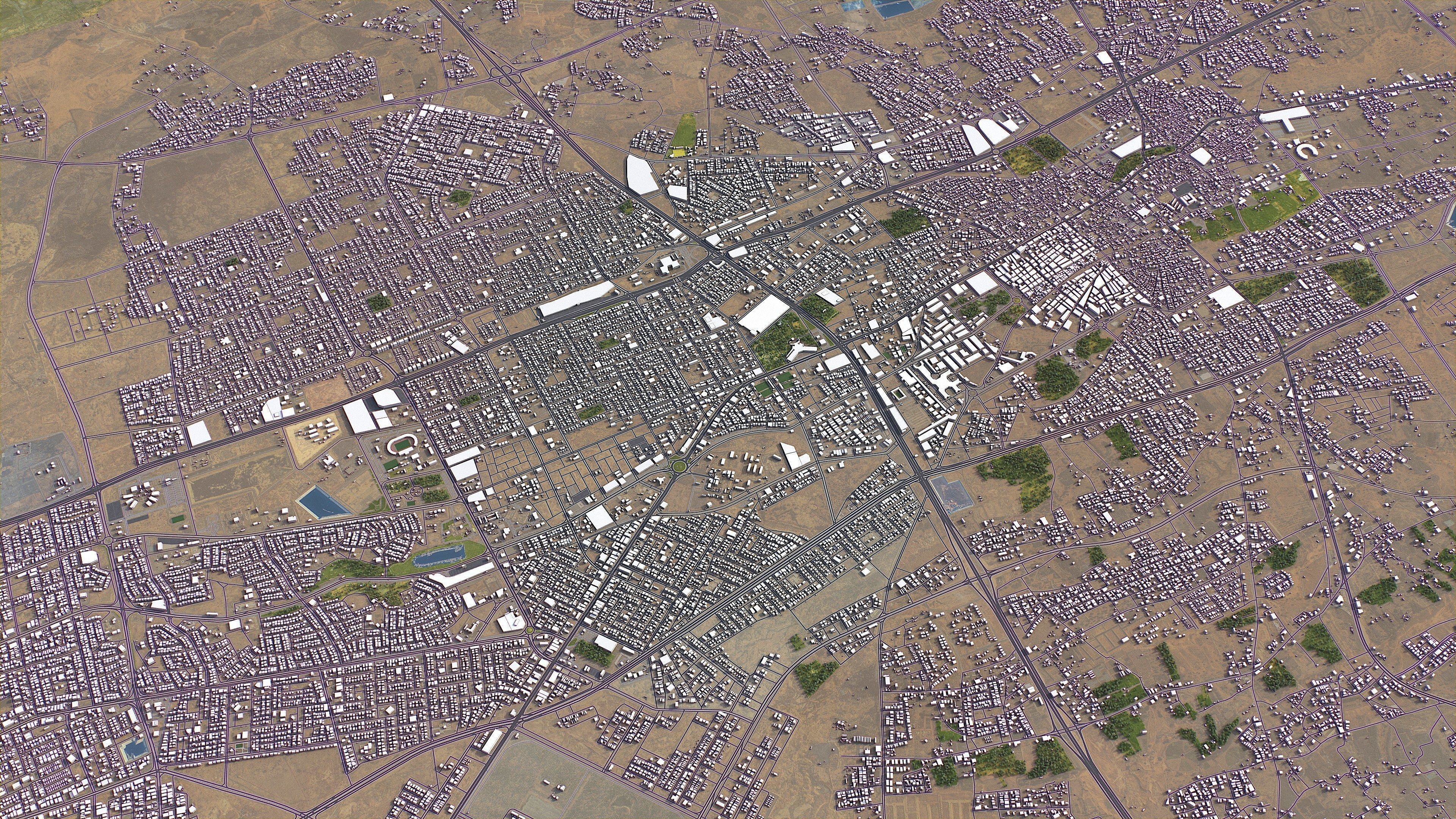 Buraydah Low-poly 3D model_7