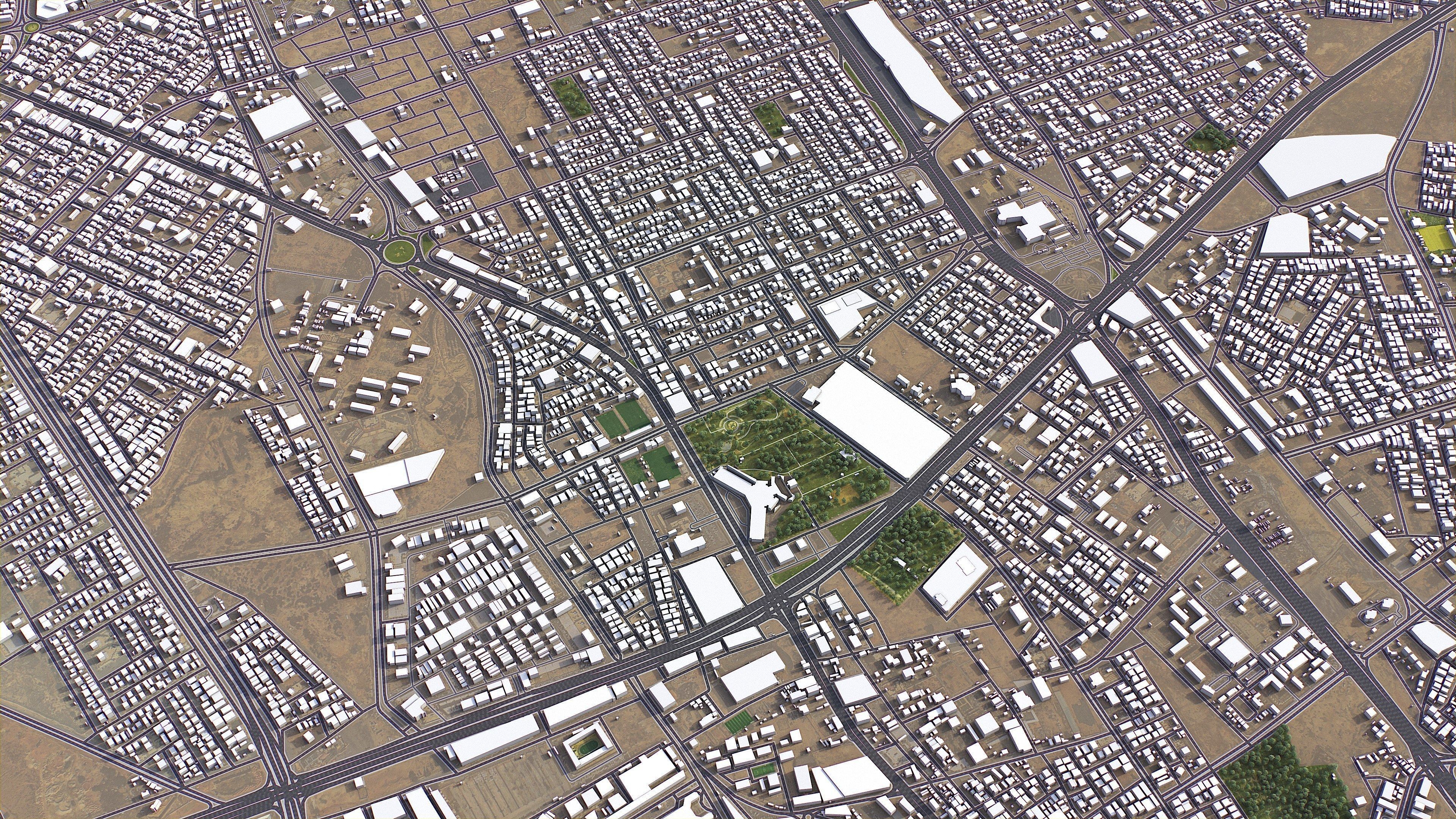 Buraydah Low-poly 3D model_1