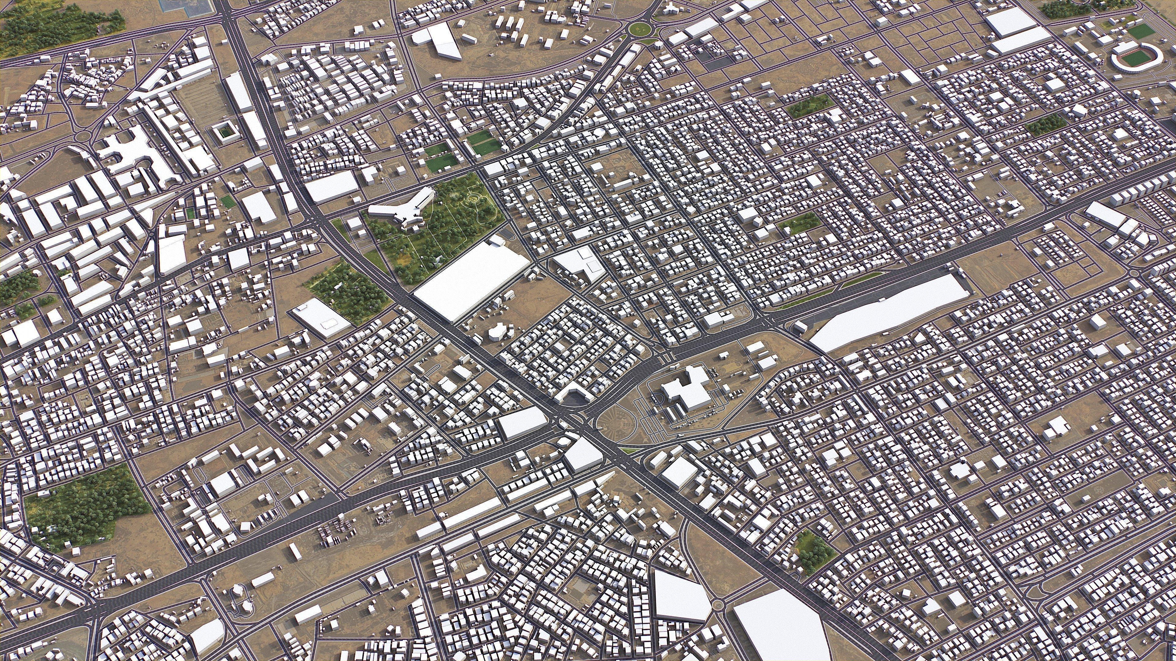 Buraydah Low-poly 3D model_4