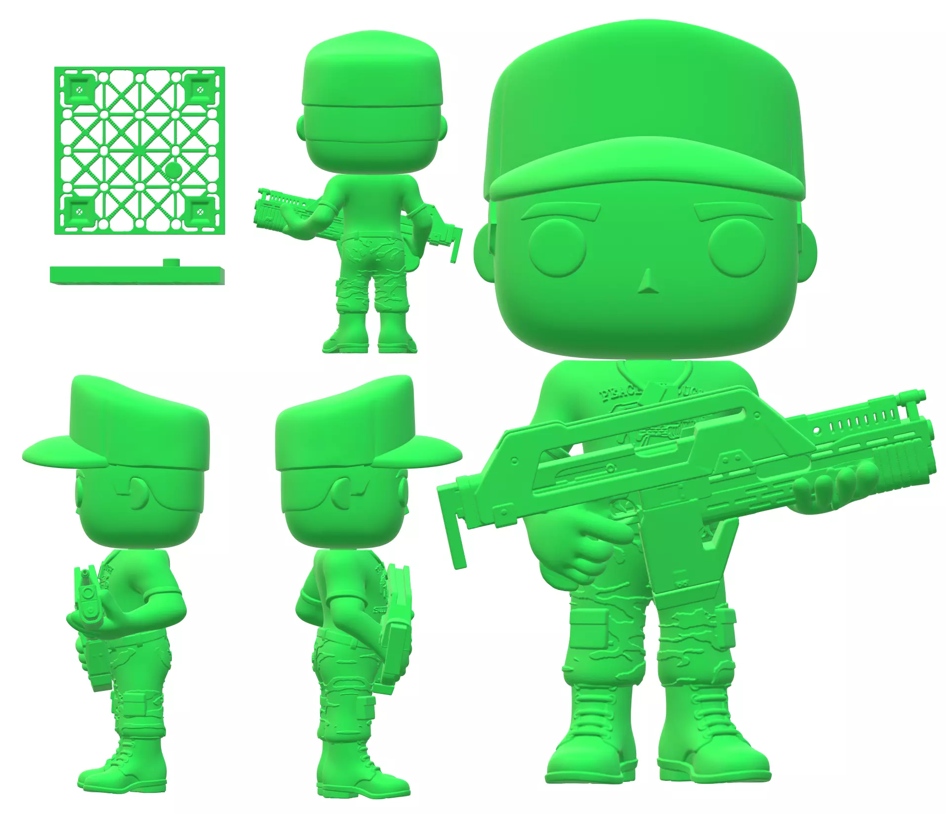 3D Print Model Funko Aliens Frost Funko Colonial Marine USCM 3D print model_0