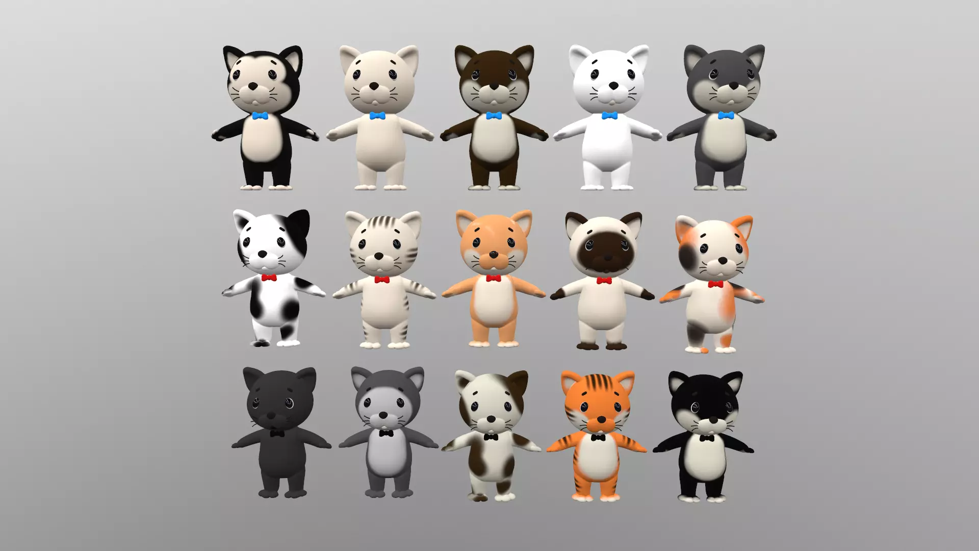 Cat cute Low-poly 3D model
