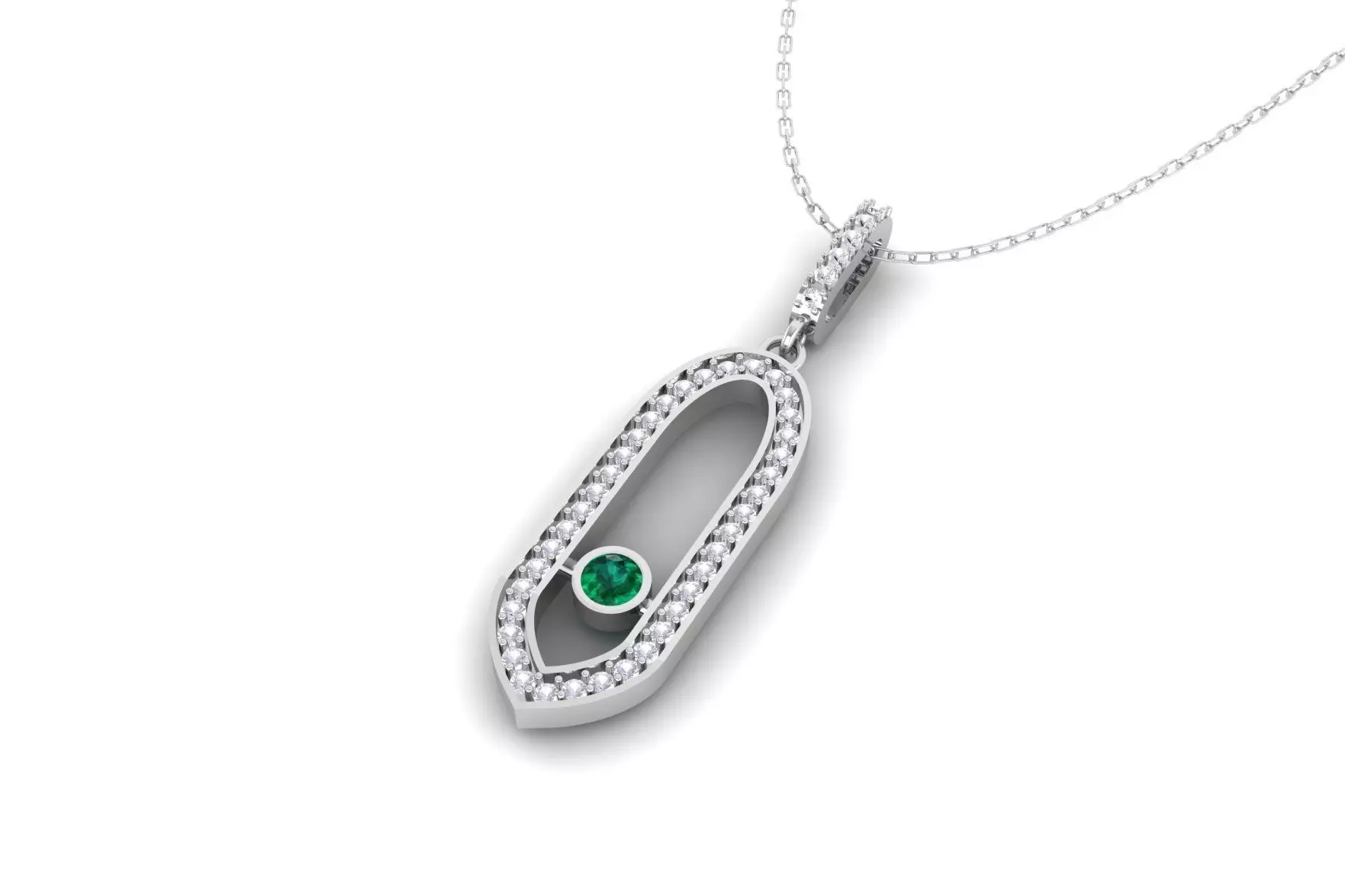 Diamond Bezel Pendant P 074 3D print model_0