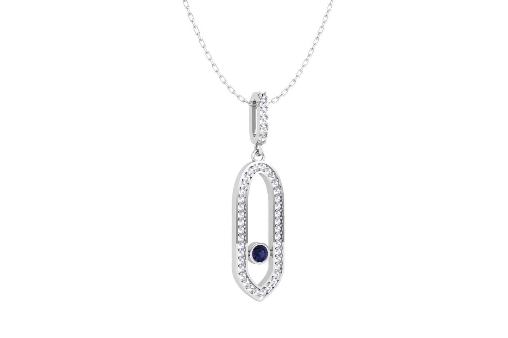 Diamond Bezel Pendant P 074 3D print model_2