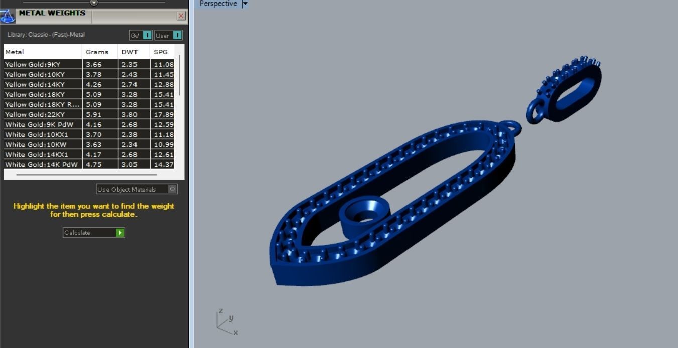 Diamond Bezel Pendant P 074 3D print model_5