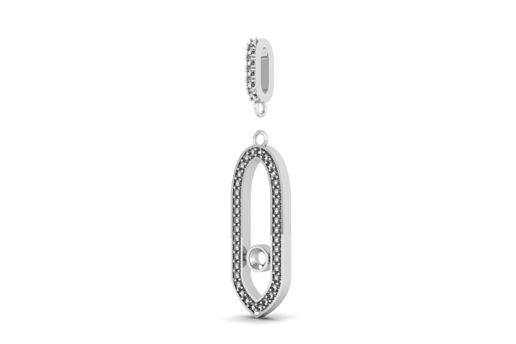 Diamond Bezel Pendant P 074 3D print model_3