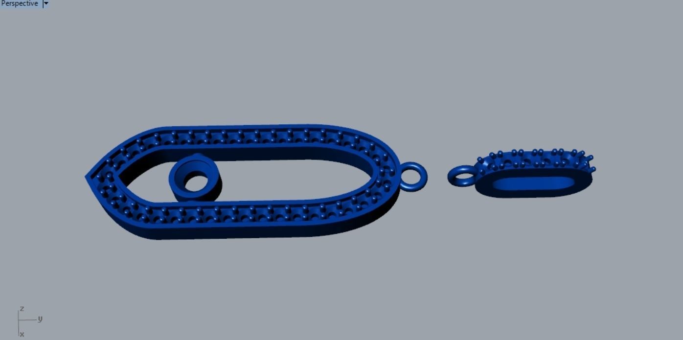 Diamond Bezel Pendant P 074 3D print model_7