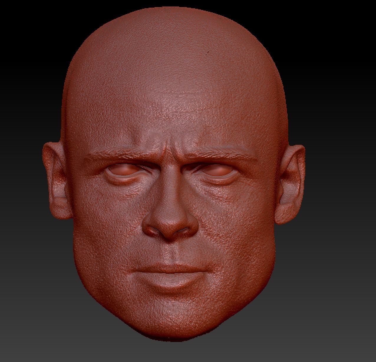 Brad pitt head sculpt 3D print model_4
