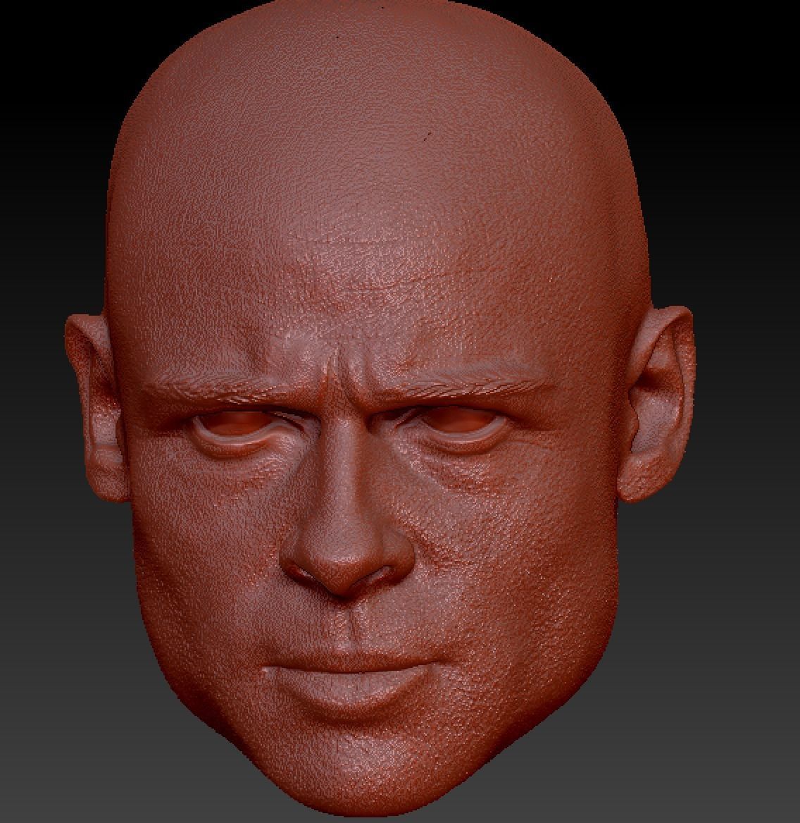 Brad pitt head sculpt 3D print model_8