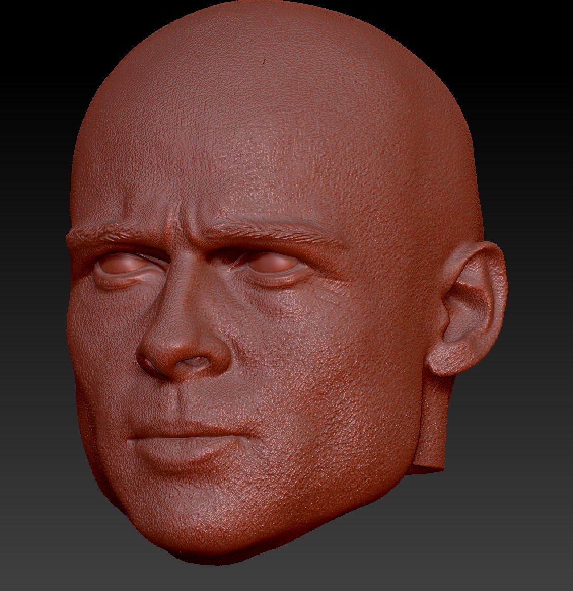 Brad pitt head sculpt 3D print model_5