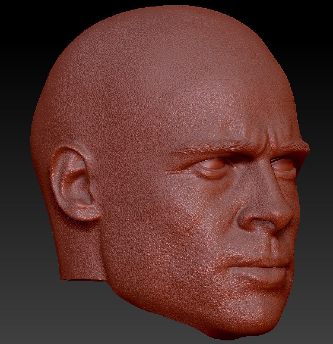 Brad pitt head sculpt 3D print model_7