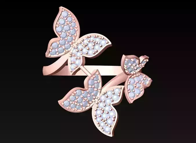 Butterfly Rings - Womens Rings - N2121 3D print model