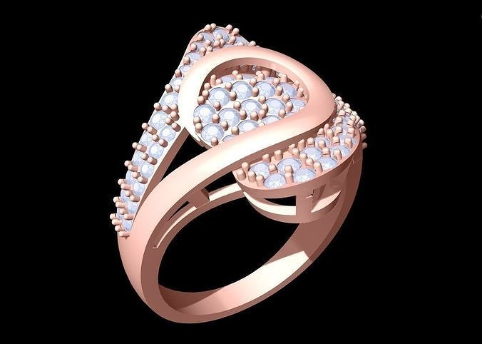 Diamond Ring - Womens Rings - N2218 3D print model