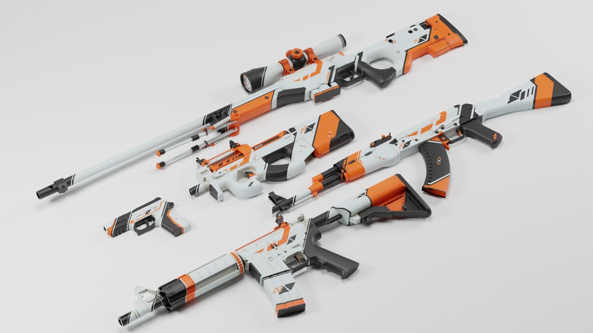CS2 Asiimov Collection 3D model_1