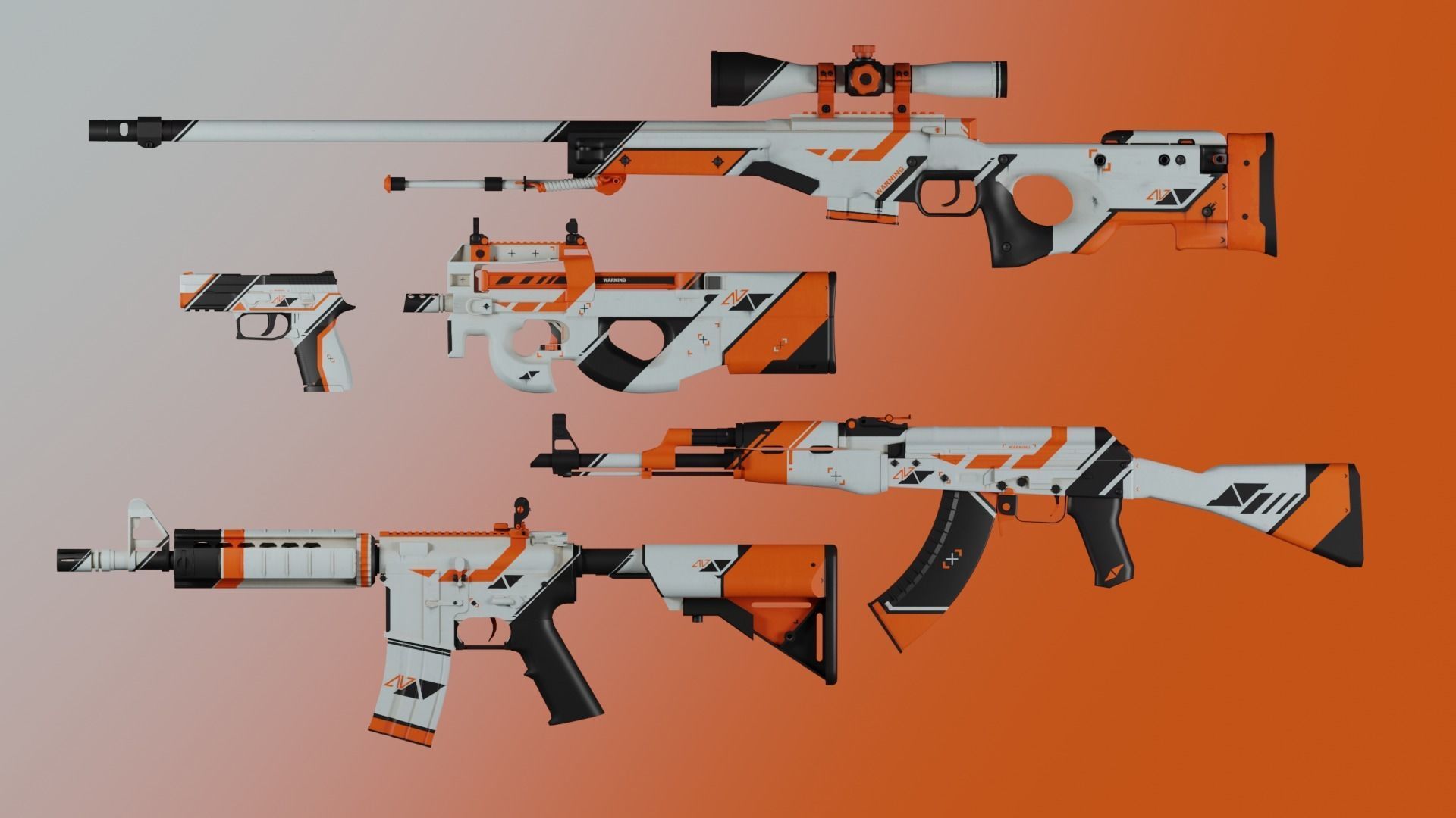 CS2 Asiimov Collection 3D model_3