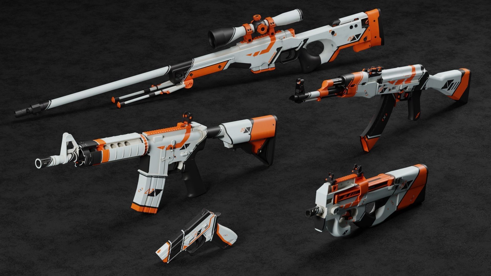 CS2 Asiimov Collection 3D model_2