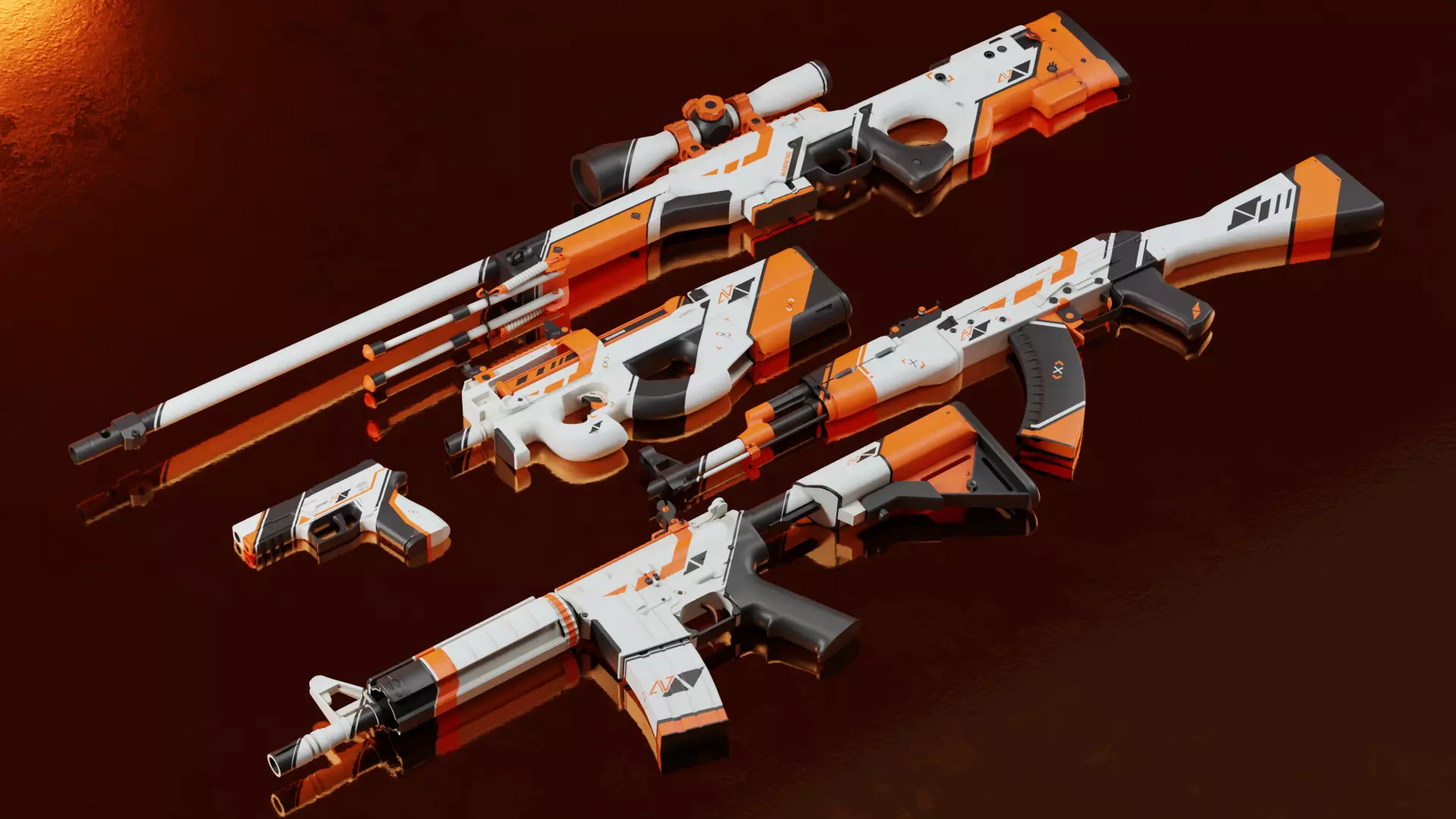CS2 Asiimov Collection 3D model_0