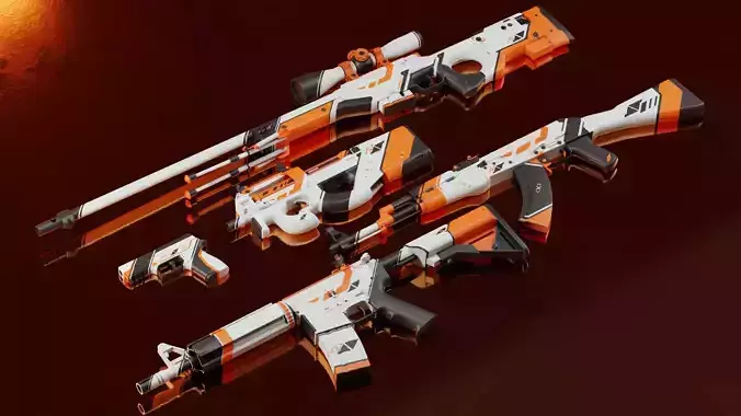 CS2 Asiimov Collection 3D model