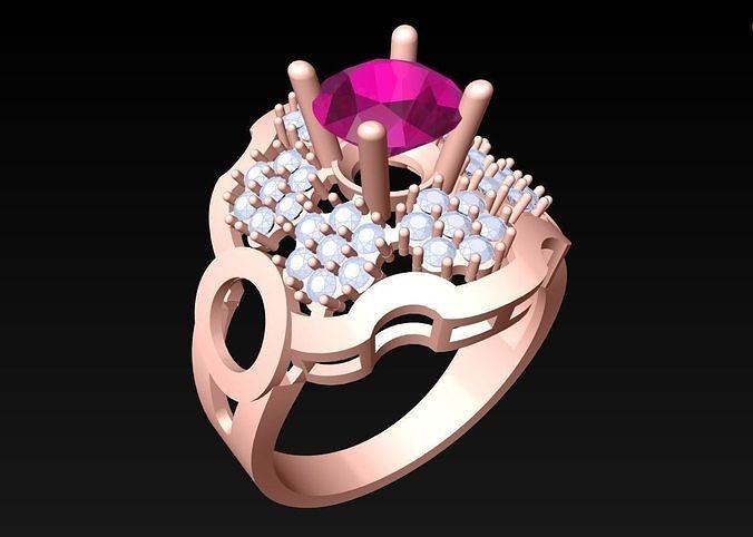 Diamond Ring - Womens Rings - N2343 3D print model