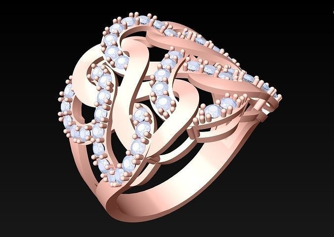 Diamond Ring - Womens Rings - N2345 3D print model