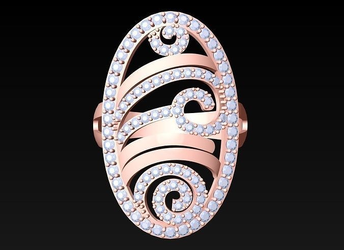 Diamond Ring - Womens Rings - N2356 3D print model