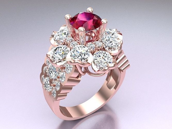 Diamond Ring - Womens Rings - N3324 3D print model