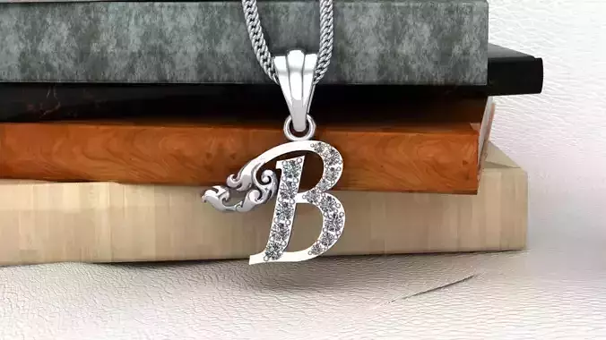 Initial Letters Pendant B 3D print model