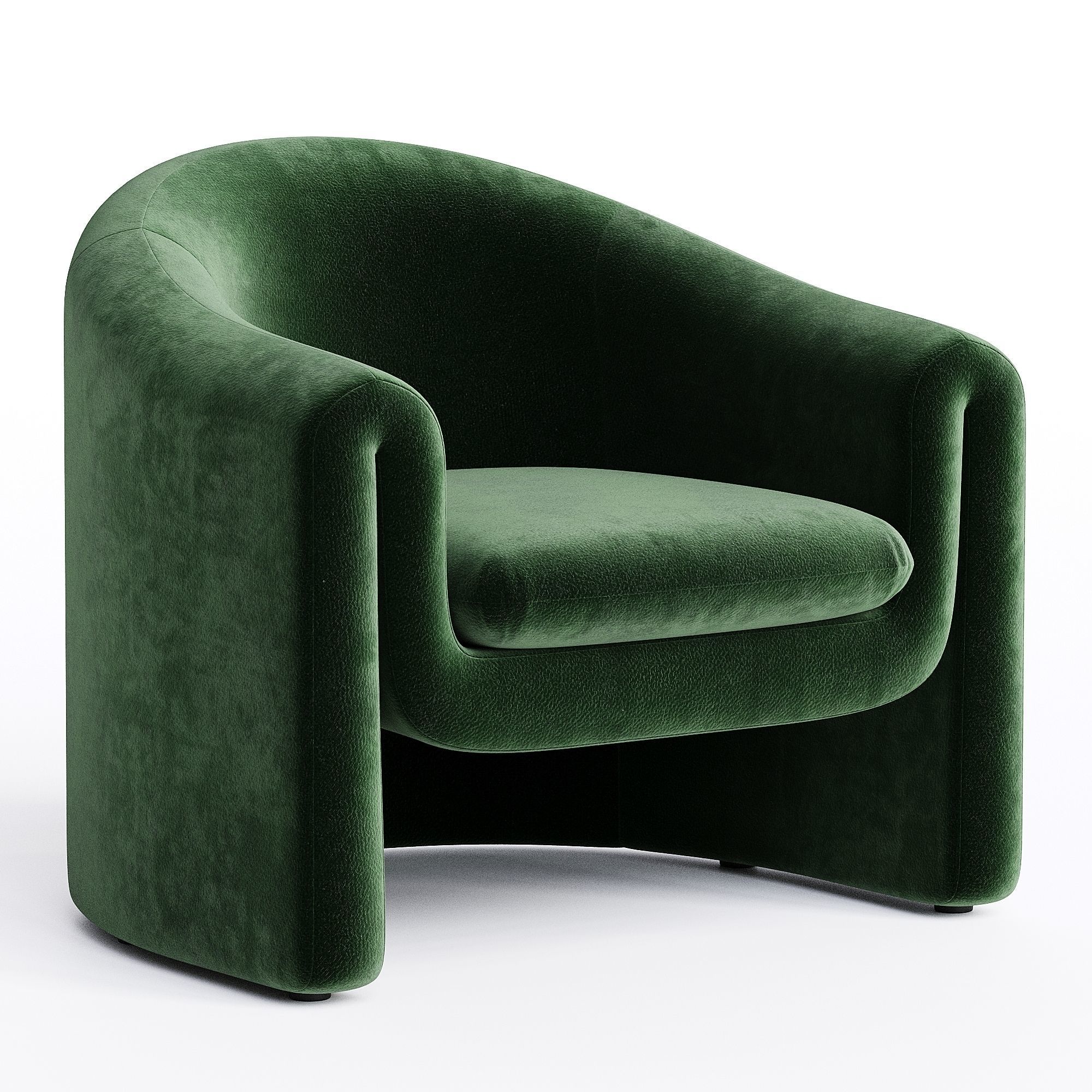 Pollman Upholstered Barrel Chair Low-poly 3D model_2