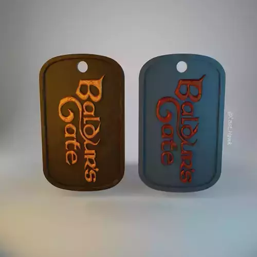 Baldurs Gate dogtag keychain