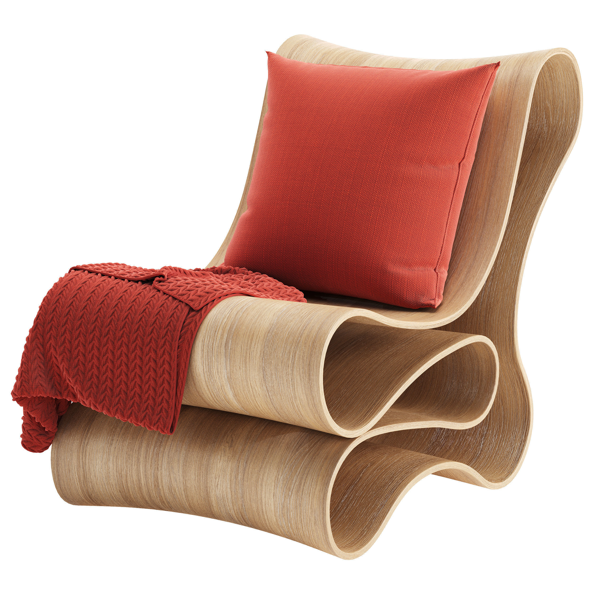 Reform Lounge Chair Wood Low-poly 3D model_3