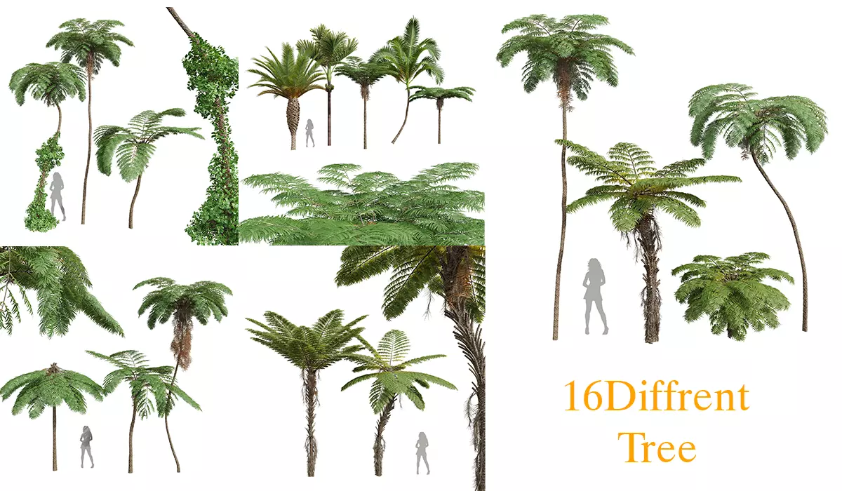 5 Different SETS of Tree SET VOL31 3D Model Collection_0